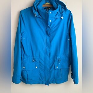 Lands' End Teal Jacket with Yellow Accents